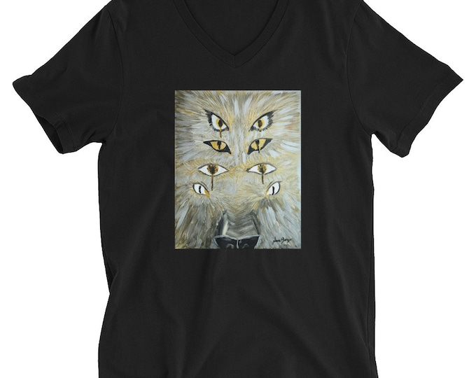Crying Angel (Rev 14:18) - Unisex Short Sleeve V-Neck T-Shirt