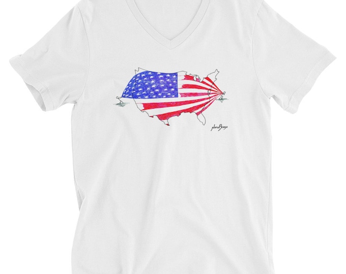 A Nation Divided - Unisex Short Sleeve V-Neck T-Shirt