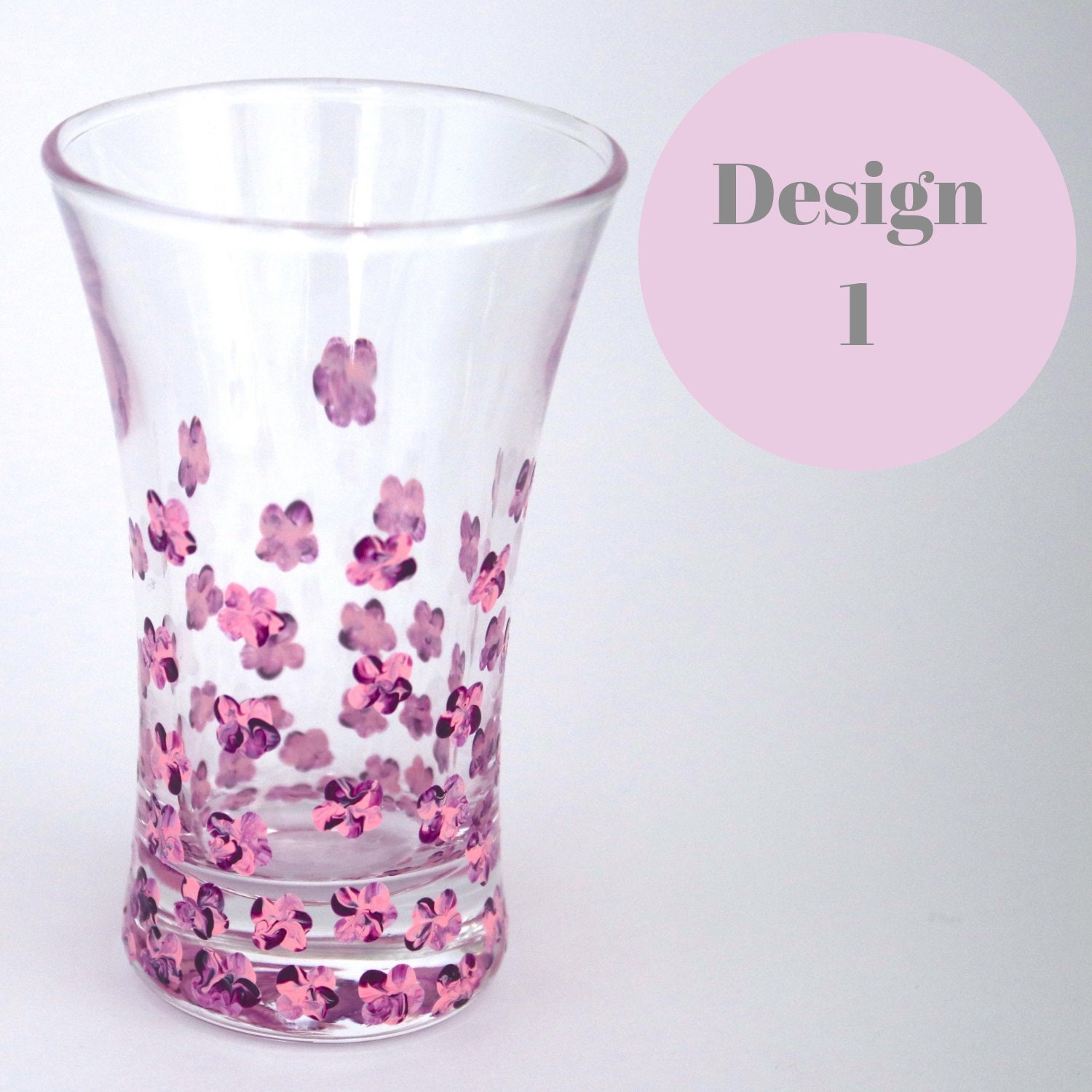 Hand Painted Flower Shot Glasses Etsy UK