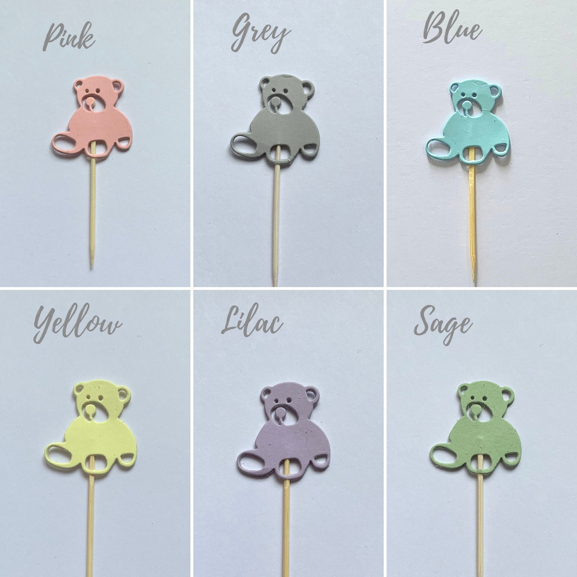 16 Baby Shower Cake Toppers Various Colours Available Etsy