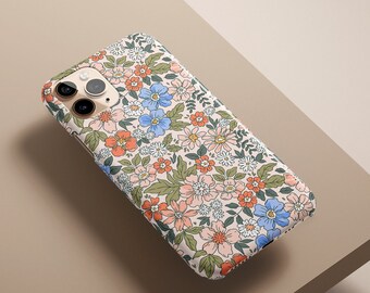 Liberty Print Blue White Cute Daisy Flower Floral Personalized Gift Customize Phone Case iPhone 13 Pro Max 12 Mini 11 X XR XS Samsung S22