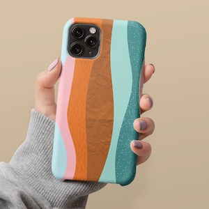 Aesthetic Beige Pink Green Boho Textured Personalized Gift For Her Customize Phone Case iPhone 14 Pro Max Case 14 Case 13 Pro Max 12 Pro Max