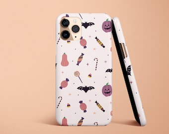 Spooky Halloween Phone Case Fall Personalized Gift Pumpkin Bats Witch Wiccan Mystic Gothic iPhone 14 13 12 11 Pro Max Plus Mini Samsung S23