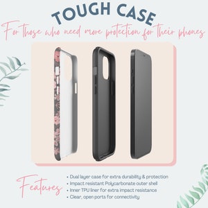 Puede incluir: Una funda resistente para tel&eacute;fono con un dise&ntilde;o floral. La funda est&aacute; hecha de dos capas para mayor durabilidad y protecci&oacute;n. Tiene una carcasa exterior de policarbonato resistente a los impactos y un forro interior de TPU para una resistencia adicional a los impactos. La funda tiene puertos claros y abiertos para la conectividad.