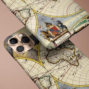 Old Map Phone Case Vintage World Travel Personalized Gift For Her Custom Name iPhone 15 Case 14 Pro Max iPhone 13 Case 13 Pro Max 12 Galaxy
