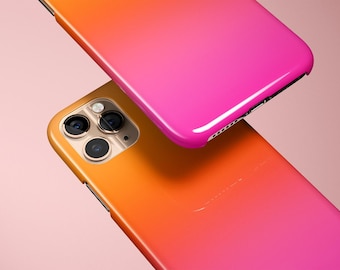 Vibrant Pink and Orange Ombre iPhone Case - Stylish Gradient Design for iPhone 15 Pro Max 14 13 12 Samsung S24 - Trendy and Protective Cover