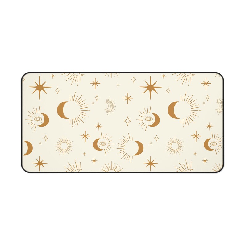 Boho Celestial Desk Mat Gaming Pad X-Large Large Medium Work From Home Decor Gaming Pad Sun Moon Stars Aesthetic Home Office image 4