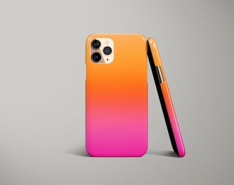 Vibrant Pink and Orange Ombre iPhone Case - Stylish Gradient Design for iPhone 15 Pro Max 14 13 12 Samsung S24 - Trendy and Protective Cover
