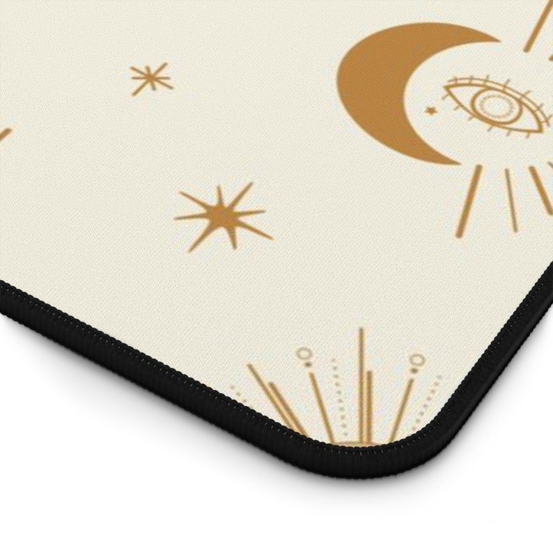 Boho Celestial Desk Mat Gaming Pad X-Large Large Medium Work From Home Decor Gaming Pad Sun Moon Stars Aesthetic Home Office image 5