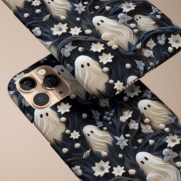 Halloween Ghost Phone Case 3D Clay Cover Custom Name Phone Case Personalized iPhone 14 13 12 11 Pro Max Samsung Galaxy  S22 S23