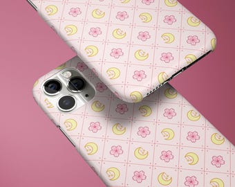 Moon Anime Bishoujo Pink Celestial Personalized Gift For Her Customize Phone Case iPhone 15 14 Case 14 Pro Max iPhone 13 Case 13 Pro Max 12