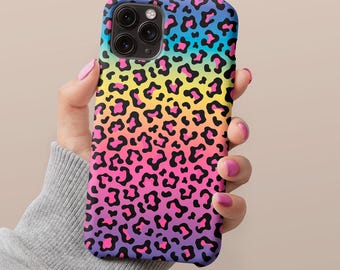 Rainbow Cheetah Leopard Phone Case Safari Personalized Gift For Her Customize iPhone 14 Case 14 Pro Max iPhone 13 Case 13 Pro Max 12 Galaxy