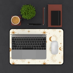 Boho Celestial Desk Mat Gaming Pad X-Large Large Medium Work From Home Decor Gaming Pad Sun Moon Stars Aesthetic Home Office image 7