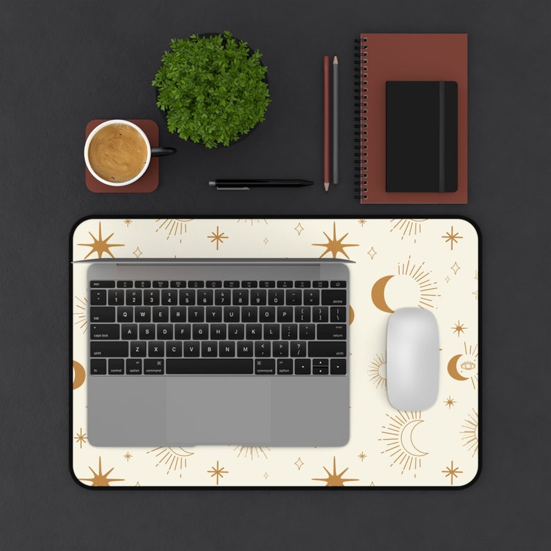 Boho Celestial Desk Mat Gaming Pad X-Large Large Medium Work From Home Decor Gaming Pad Sun Moon Stars Aesthetic Home Office image 7