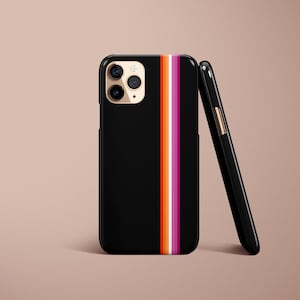 Lesbian LGBTQ+ Pride Flag Rainbow Black Minimalist Phone Case Personalized Gift iPhone 14 Pro Max Case iPhone 14 Case iPhone 13 Case