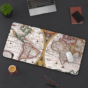 Vintage Karte Weltkugel Schreibtischmatte Gaming Pad X-Large Große Medium Arbeit vom Haus Dekor Gaming Pad Ästhetik Home Office Geographie Lehrer