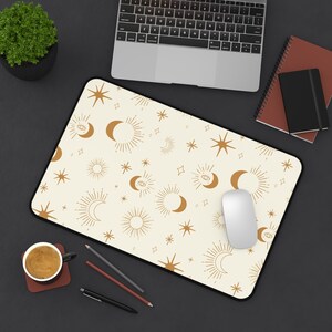 Boho Celestial Desk Mat Gaming Pad X-Large Large Medium Work From Home Decor Gaming Pad Sun Moon Stars Aesthetic Home Office image 8