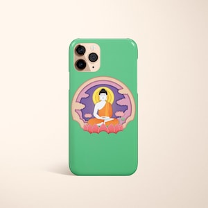 Green Enlightenment Buddha Phone Case - Enlightened Design, Symbol of Wisdom, Snap or Tough Protection