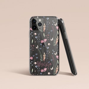 Wildflower Clear Case Gift for Her | Flowers Phone Case | Personalized Gift | iPhone 14 Pro Max | 13 Pro Max | 12 Mini 11 X XR XS S22