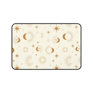 Boho Celestial Desk Mat Gaming Pad X-Large Large Medium Work From Home Decor Gaming Pad Sun Moon Stars Aesthetic Home Office image 9