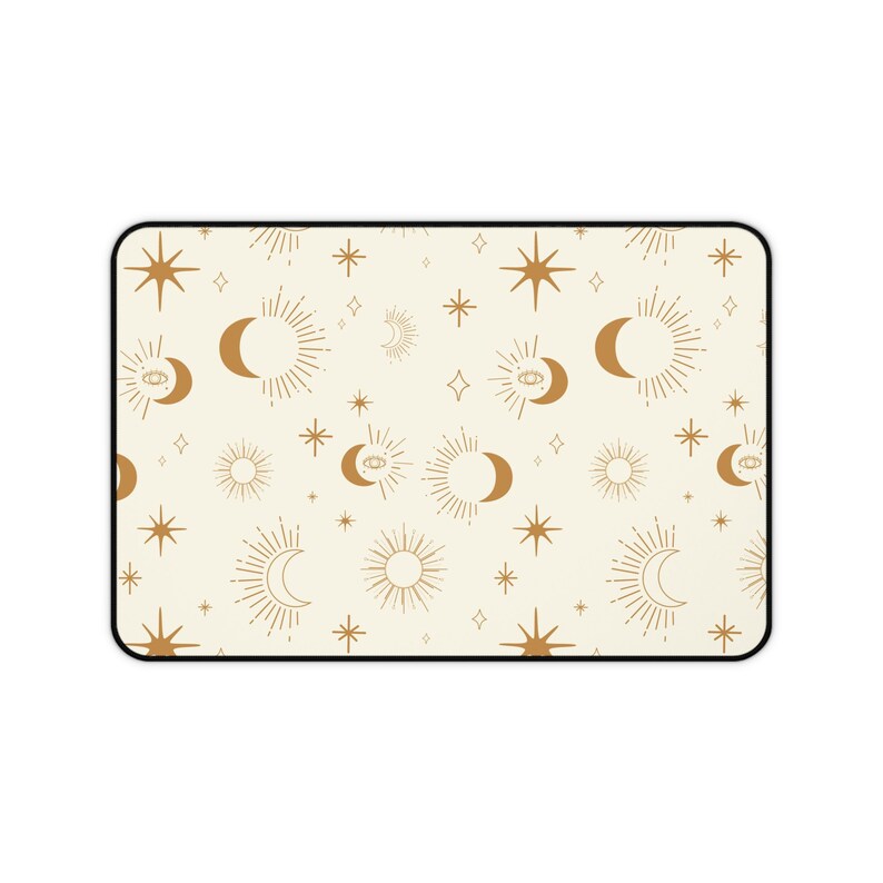 Boho Celestial Desk Mat Gaming Pad X-Large Large Medium Work From Home Decor Gaming Pad Sun Moon Stars Aesthetic Home Office image 9