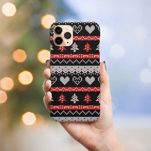 Christmas Sweater Black White Red Phone Case for Apple iPhone, Samsung, LG,   - Customizable