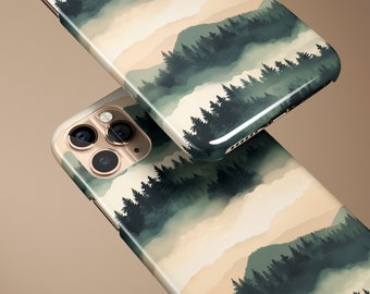 Fog Forest Botanical Name Initial Monogram Personalized Gift For Her Customize Phone Case iPhone 15 14 13 12 Pro Max Plus Mini Android Pixel