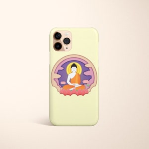 Neutral Enlightenment Buddha Phone Case - Enlightened Design, Symbol of Wisdom, Snap or Tough Protection