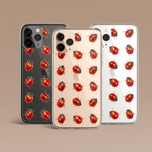 Ladybug-Inspired Clear Phone Case - Stylish Protection with Delightful Bug Design, Perfect for iPhone, Samsung, Pixel