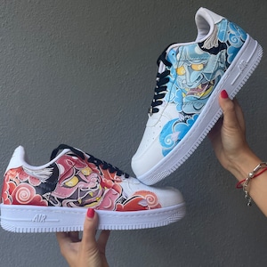 Personalized AF1, custom sneakers, anime, Japan style, hand painted Air Force, custom clothes, gift for him, anime fans