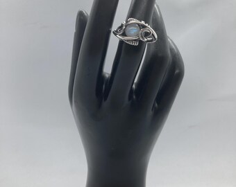 Sterling Silver Rainbow Moonstone Ring