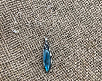 Sterling Silver Blue Labradorite Necklace with box chain necklace