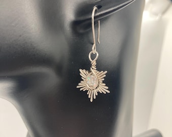 Snowflake Sterling Silver Dangle Earrings