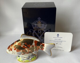 Royal Crown Derby Paperweight “ Giraffe Baby” 7 3/4” H With Gold