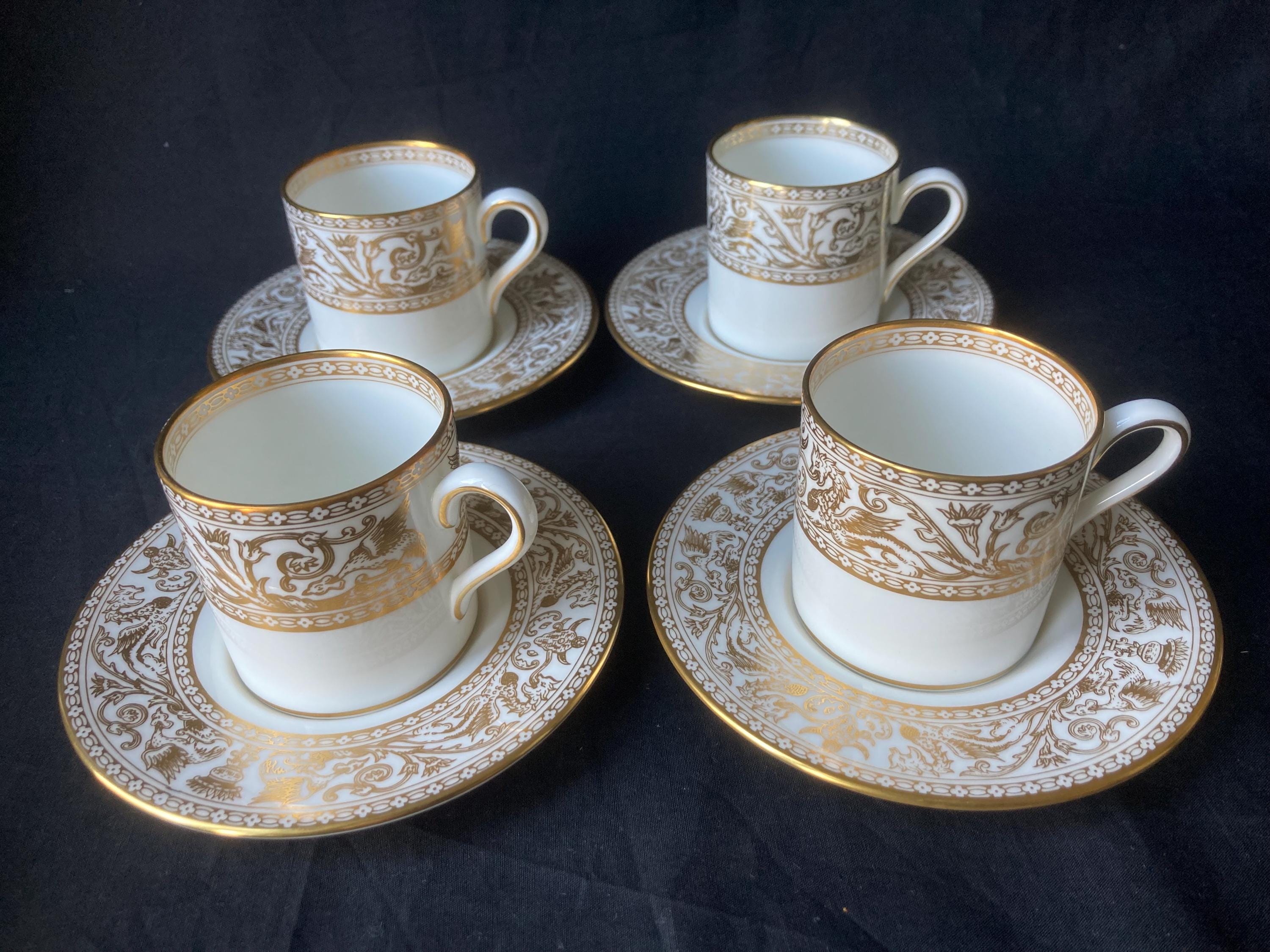 Wedgwood GOLD FLORENTINE Cup and Saucer Set W4219 | eBay