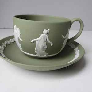 Wedgwood jasperware sage green cup and saucer - Etsy 日本