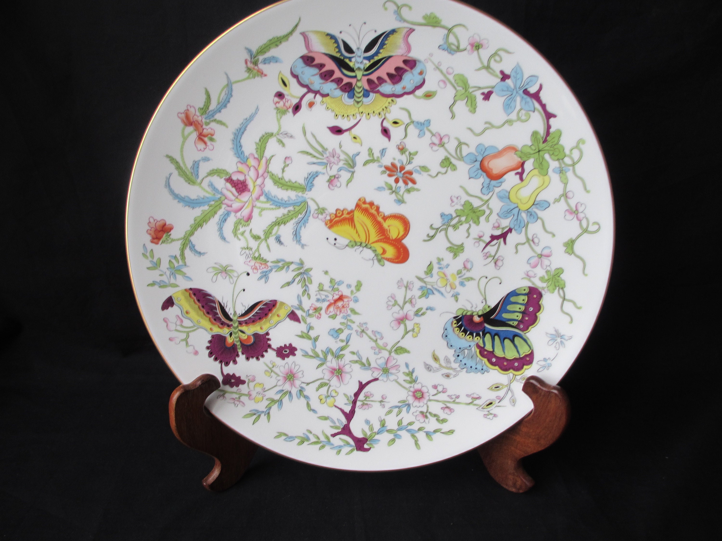  WORCESTER 大皿 EXOTIC BUTTERFLIES c.1836 Tropical Butterflies - Round Frames – T A Interiors