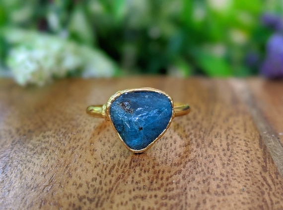 Natural Apatite Ring Blue Apatite Ring Blue Stone Ring
