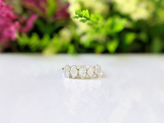 Herkimer Diamond Eternity Ring Raw Stone Engagement Ring Multi stone Ring Raw Crystal Ring Unique Engagement Ring Gift for Girlfriend Etsy Canada