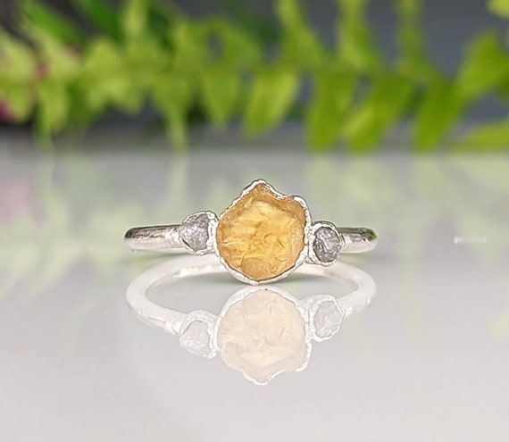 Raw citrine on sale engagement ring