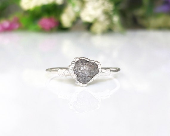 Art Deco Gray Star Sapphire and Diamond Ring