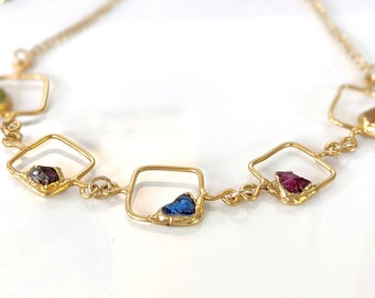 Custom Mothers necklace, Personalized gift for Mom, Custom Jewelry, Family birthstone necklace, Unique Mothers Day Gift Raw crystal necklace