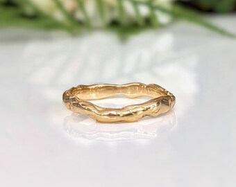 Solid 14k Molten Gold ring, Liquid Metal ring, Unique wedding band, Nature inspired wedding ring, one of a kind ring, Gift for girlfriend