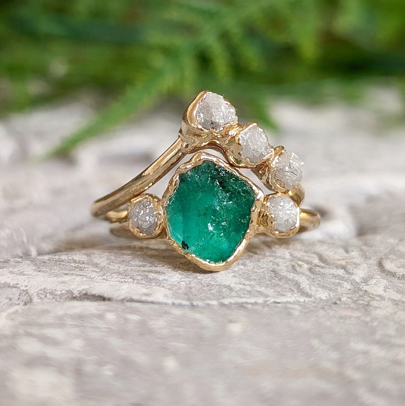 Raw Emerald Ring Raw Emerald Ring
