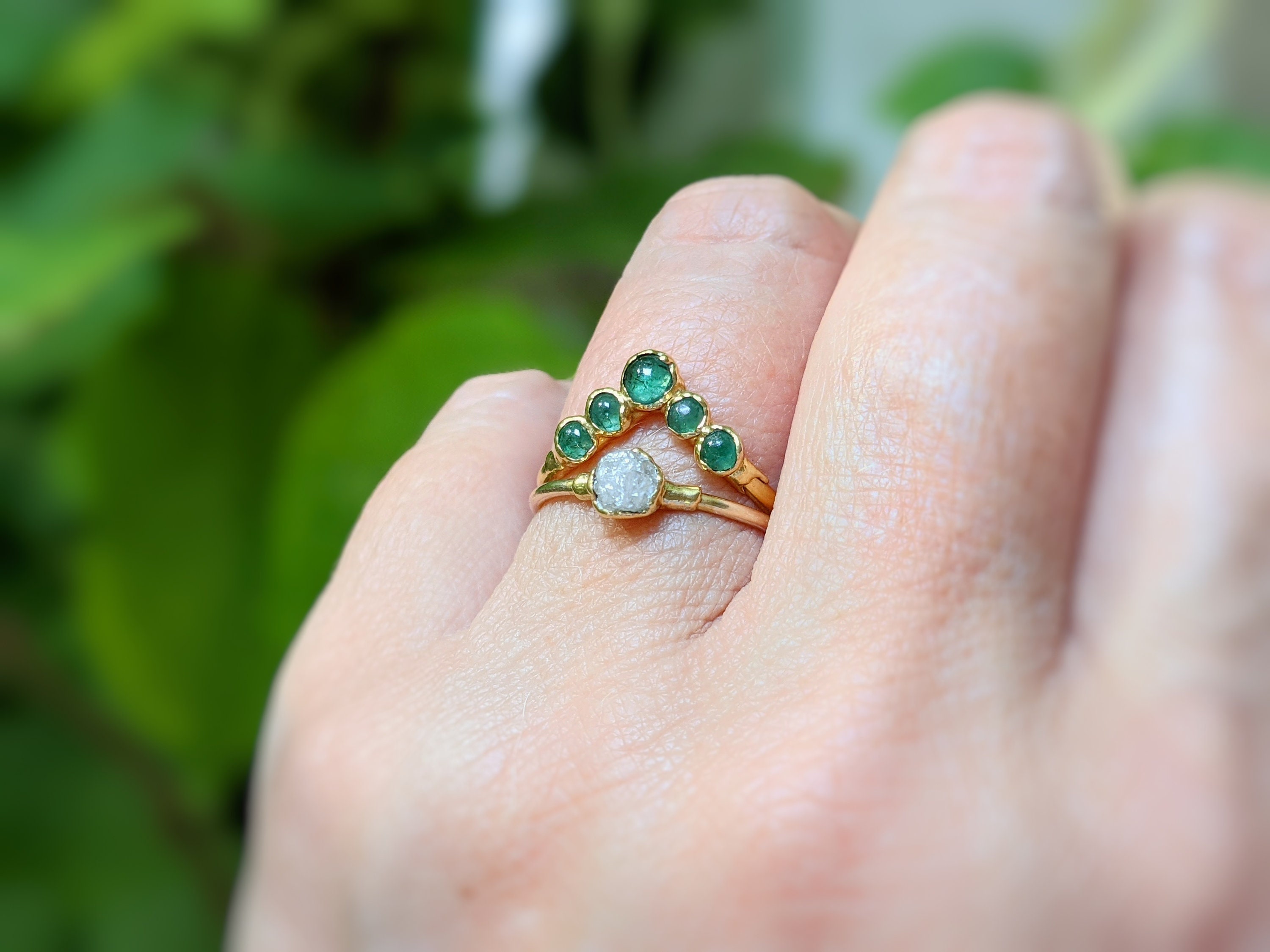 Emerald chevron ring deals