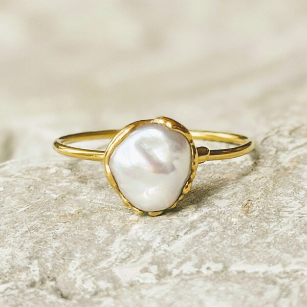 The Jewelry Junkie Freshwater Pearl Cuff Ring main image 1