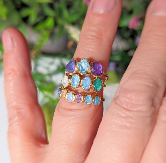 10 Birthstone Mothers Ring with Diamond - MothersFamilyRings.com