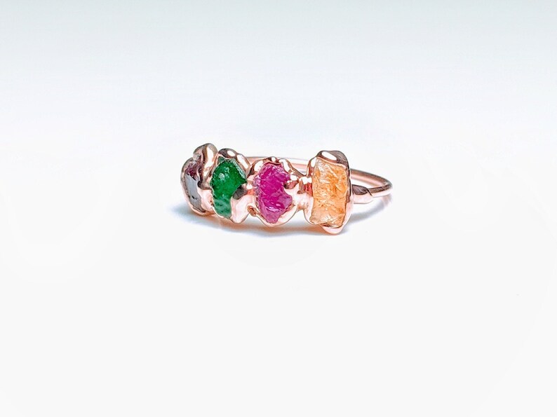 Mother/'s ringBirthstone ringCustom mothers ringRaw gemstone ringStatement ringMulti stone ringBoho ringBirthday Gift for her