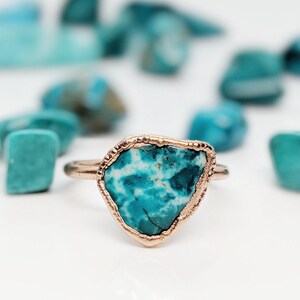 Natural Turquoise ring, December birthstone ring, Turquoise jewelry, Unique Statement ring, Gold turquoise ring, Unique gift for girlfriend