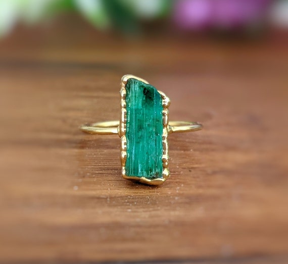 Etsy raw emerald sale ring
